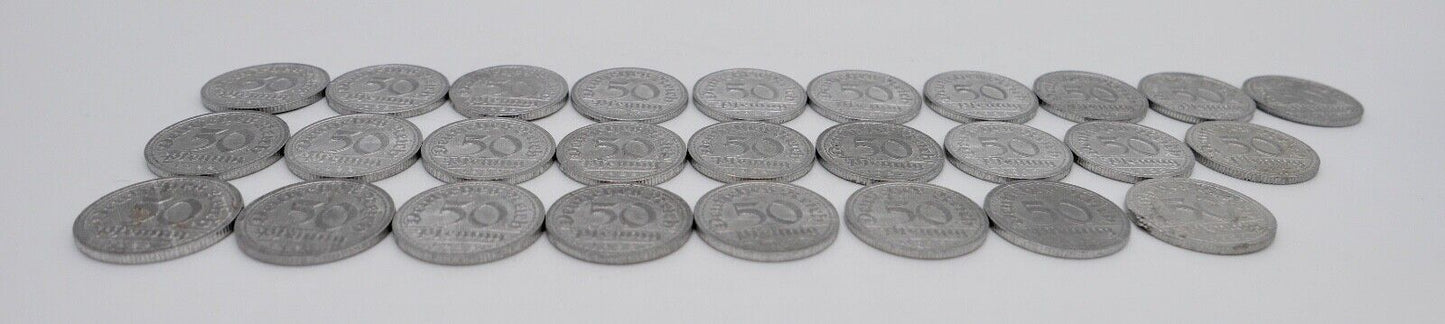 27x 50 Pfennig 1922 Jäger E / D Weimarer Republik  J.301 ss-vz