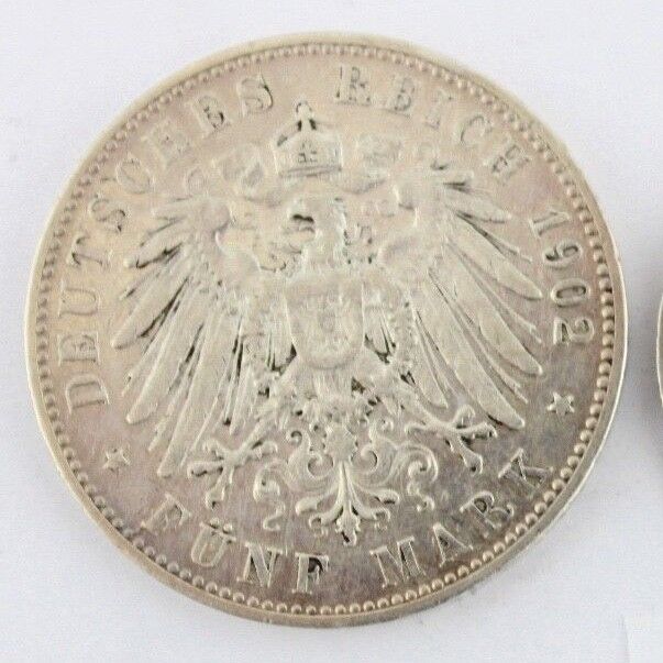  2 3 5 Mark 1902 1904 1912 F Silbermünze " Wilhelm Württemberg " Jäger 174-176