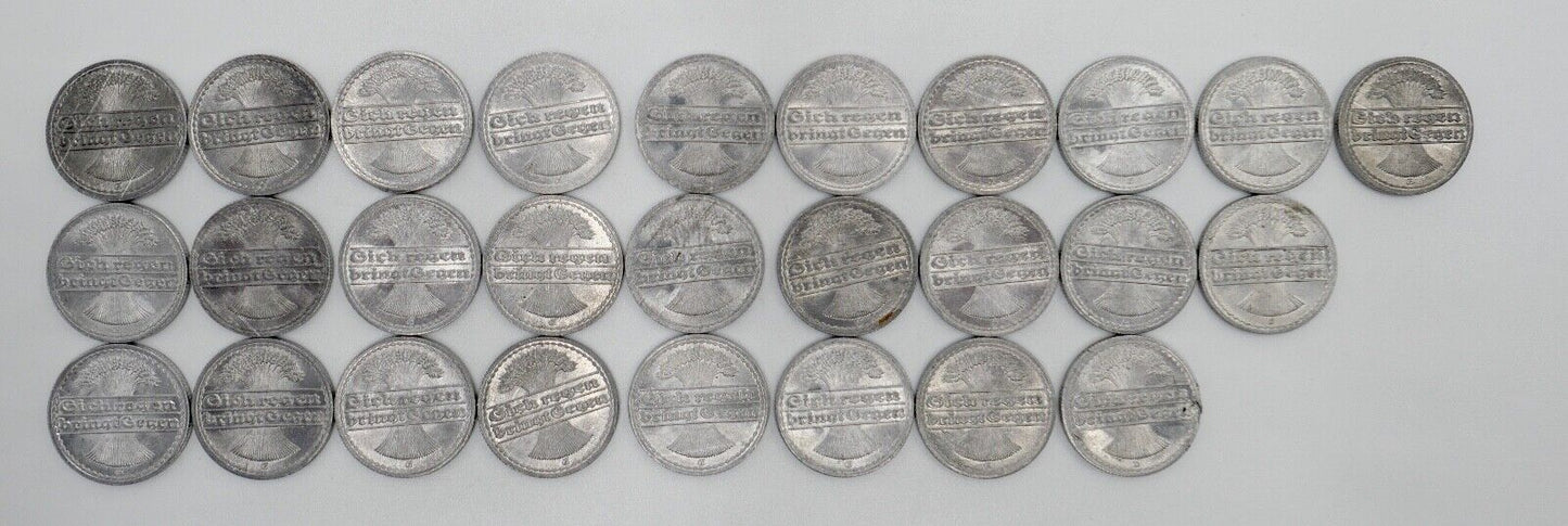 27x 50 Pfennig 1922 Jäger E / D Weimarer Republik  J.301 ss-vz