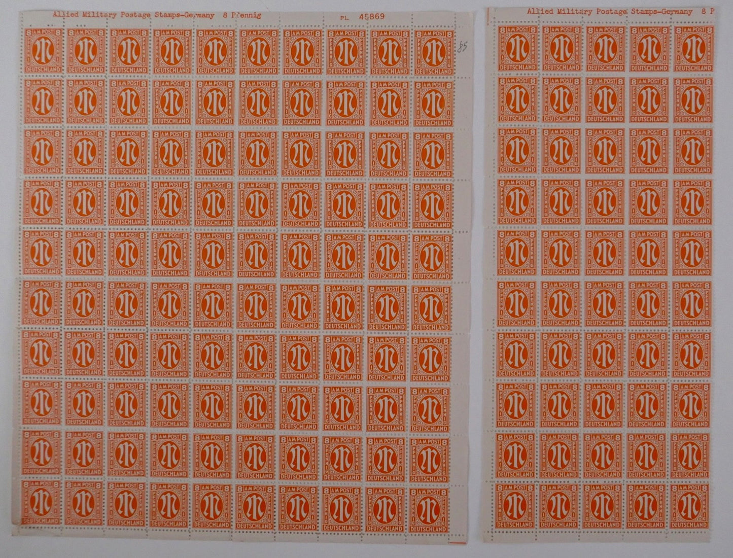 Großes Konvolut AM Post Postfisch Deutschland Briefmarken Bogen Bogenteile 1945