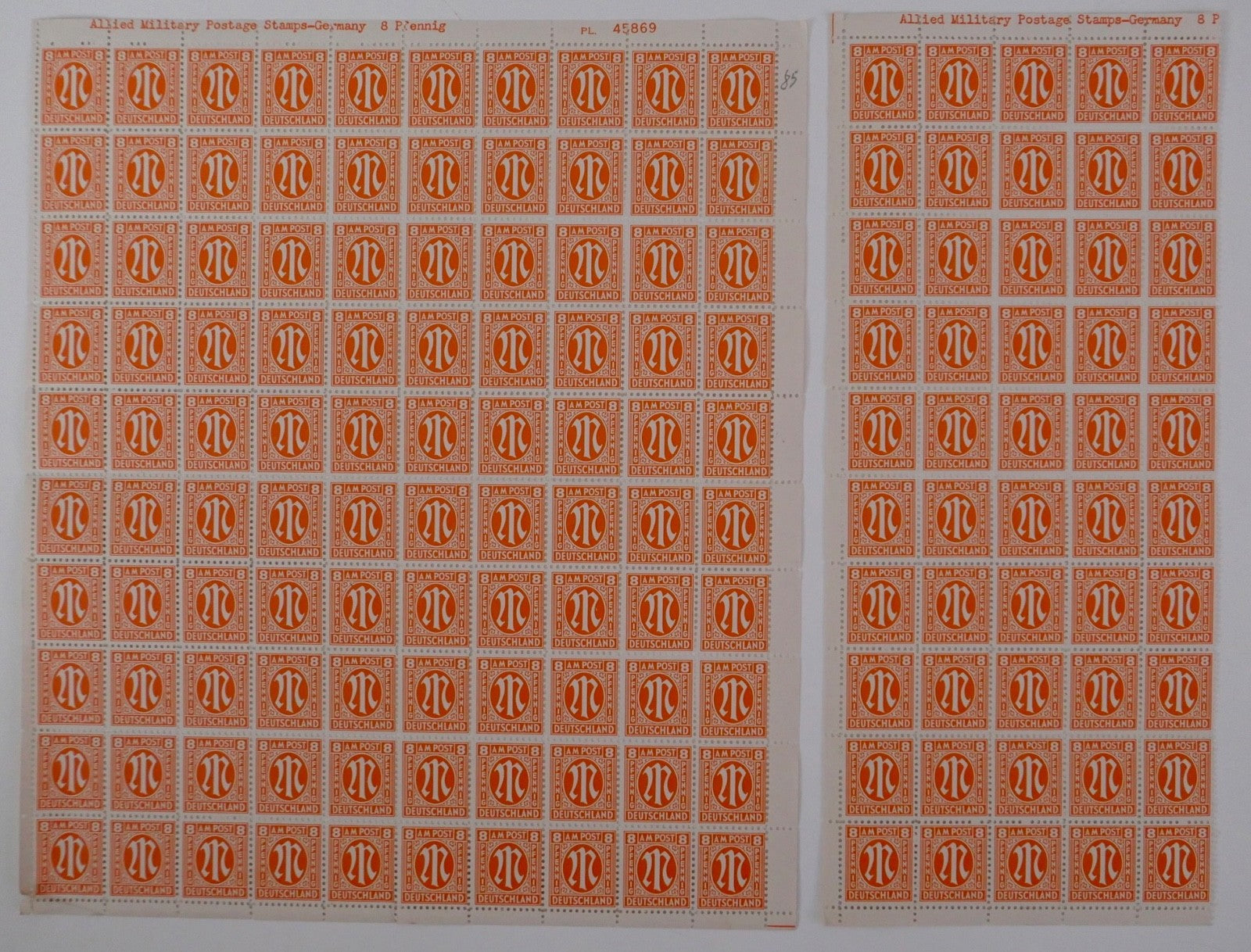 Großes Konvolut AM Post Postfisch Deutschland Briefmarken Bogen Bogenteile 1945