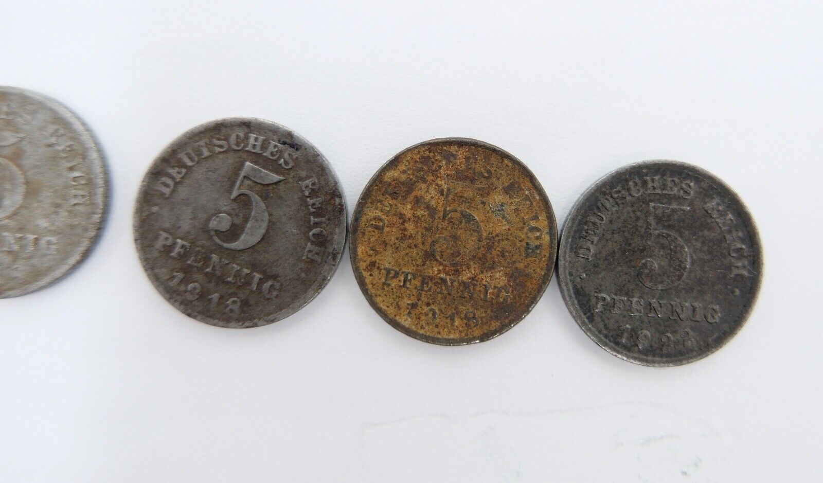 5x 5 Pfennig  J.297 ss-vz 1922 1918 1917 Deutsches Reich