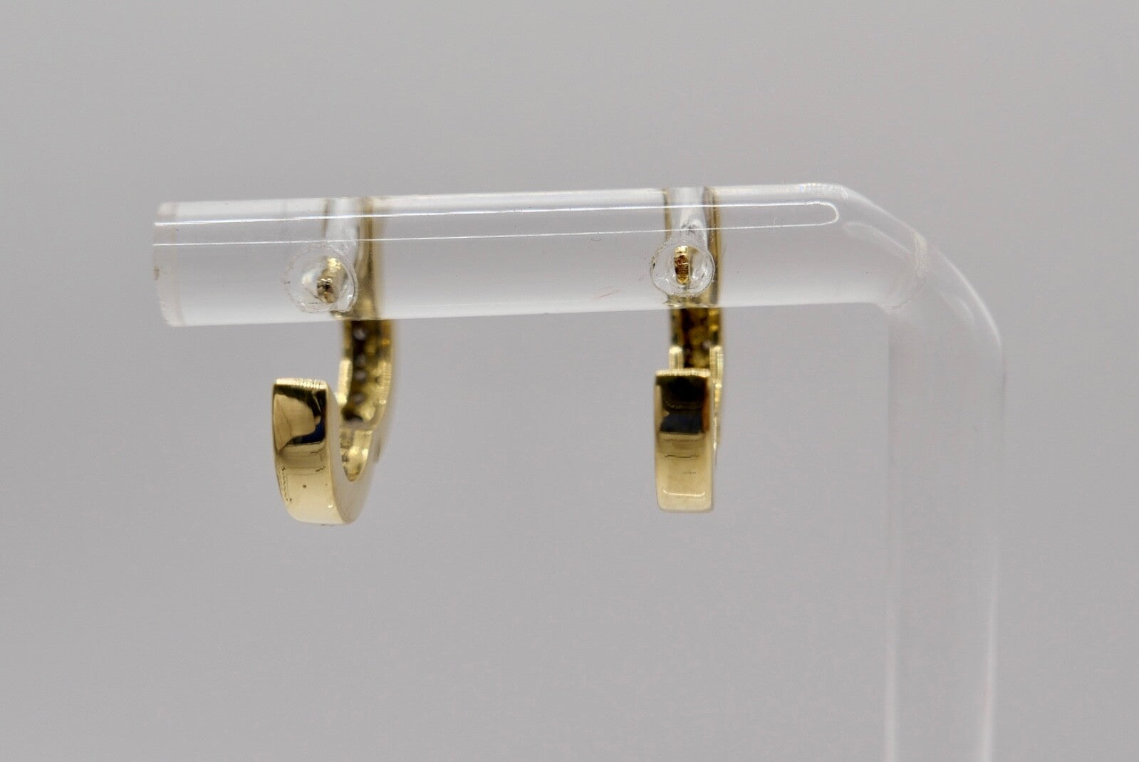 0,4 Ctw Diamant Creolen 750 18K Gelbgold 40 Brillanten besetz Ohrringe 90er