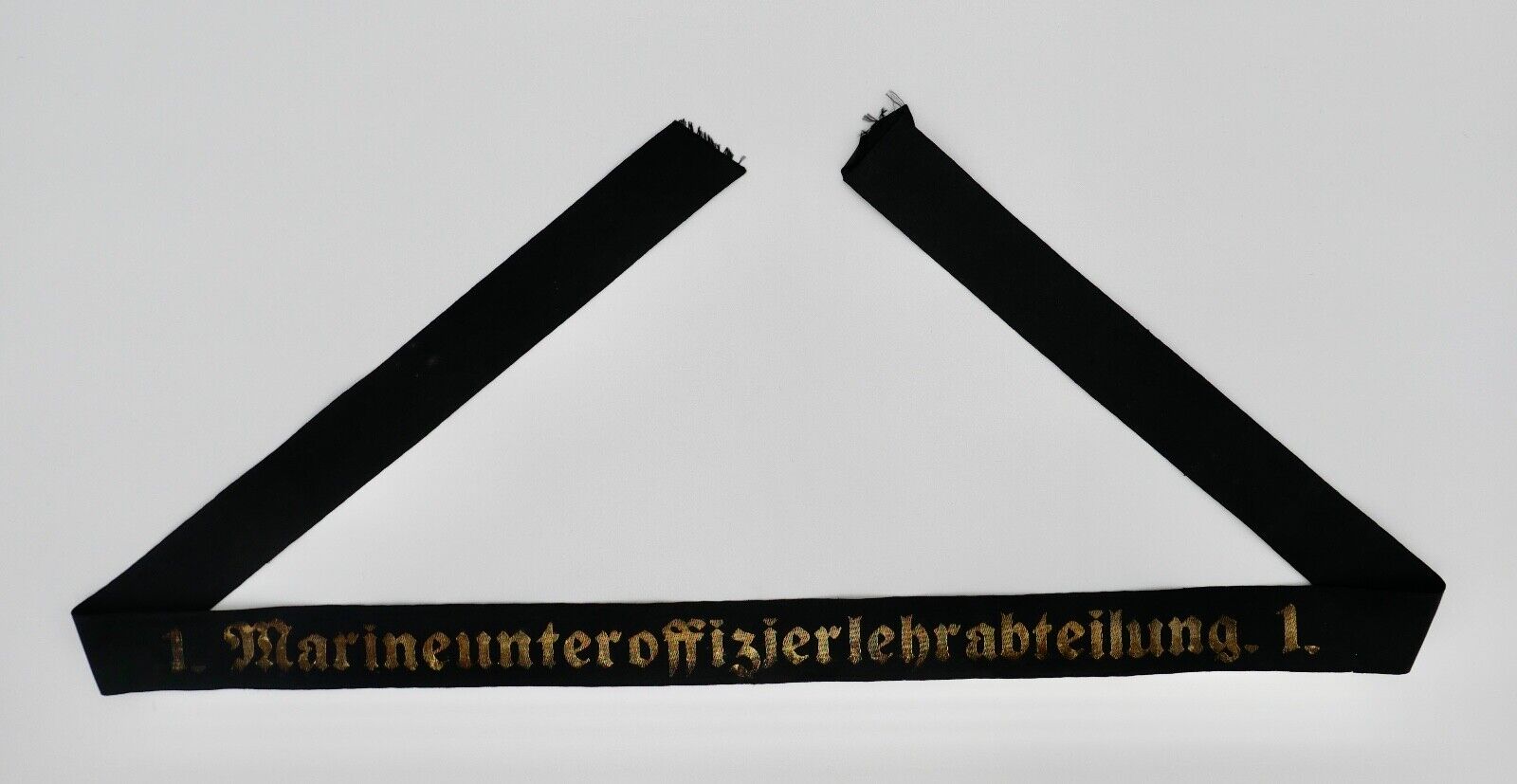 Mützenband " 1. Marineunteroffizierlehrabteilung.1 " Kriegsmarine WK WW Cap 