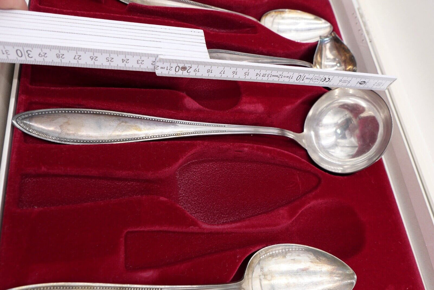 29 tlg. 90er ähnl. WMF 500 Perlrand cutlery Besteck Gabel Löffel Schöpfer Set