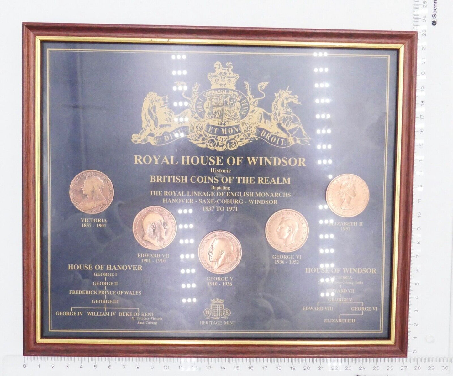 ROYAL HOUSE OF WINDSOR -  Historic British Coins of the Realm Münzen Zertifikat 