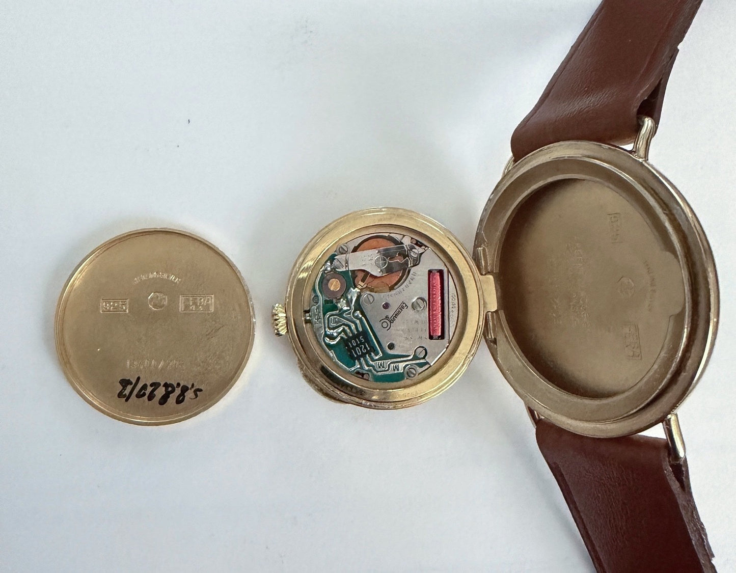 Eberhard Co Patrouille 1921 Calotte 925 Silber vergoldet Jean Finger Dokumente