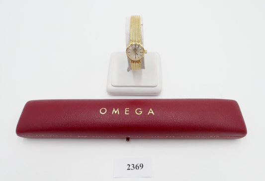 1960er Elegante OMEGA 7173 Gelbgold Damenuhr 750 18K orig. Etui Ø 17mm  Kal. 484