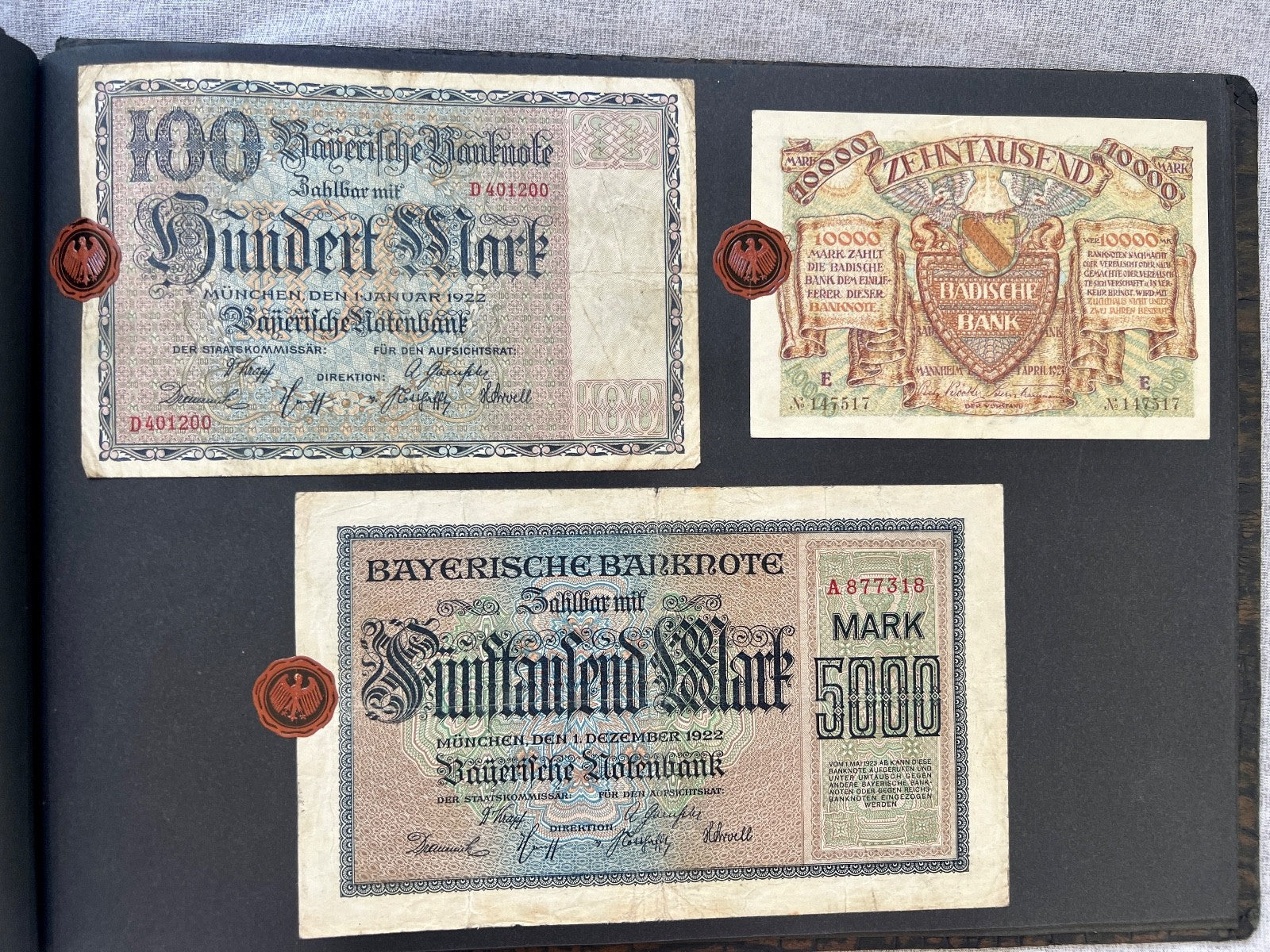 Album  116x Inflation Geldscheine Ro. Banknoten Mark Reichsbahn Mrd Mio UNC