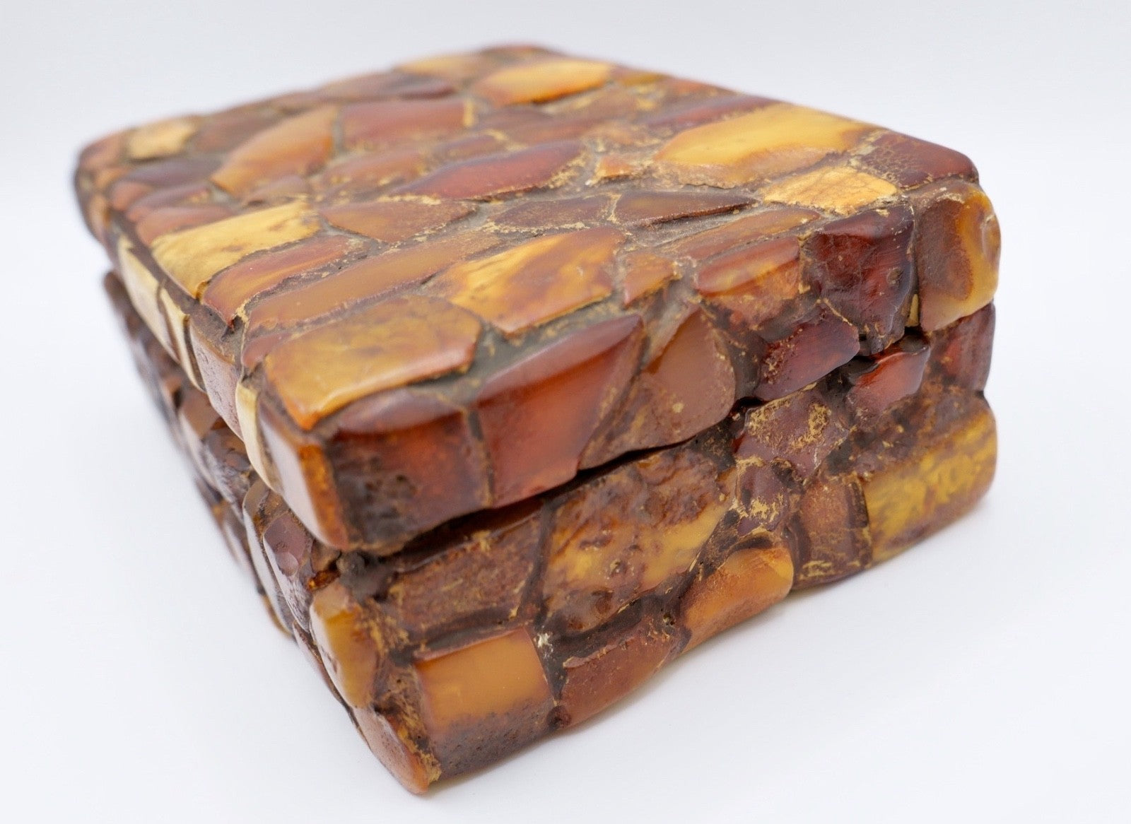 alte Bernstein Schmuckschatulle Box Schatulle 14,8 x 10,5 cm butterscotch