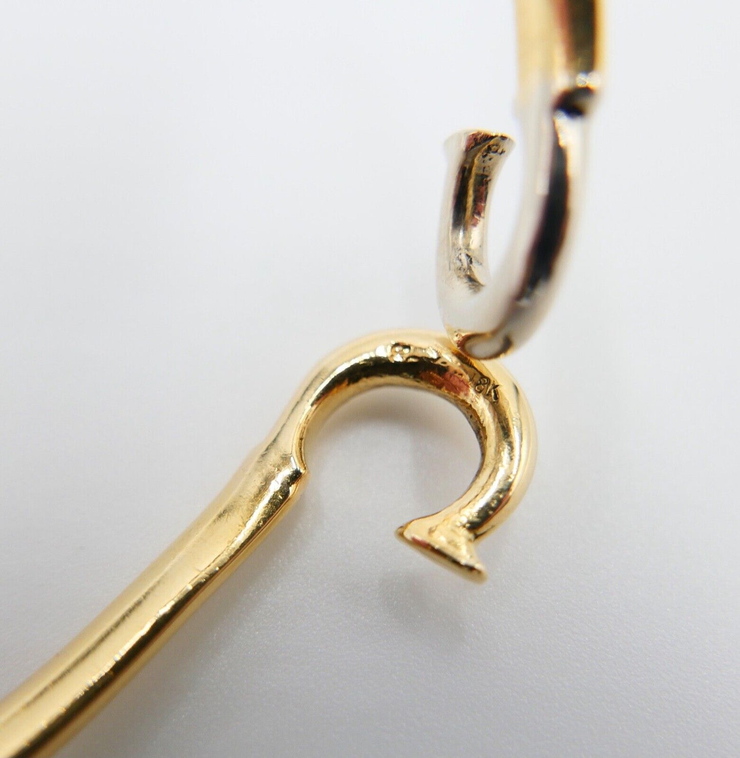 Armspange Armreif 750 18K Gelb Weiß Gold " Hook Bracelet Cartier " 1978 - 1979