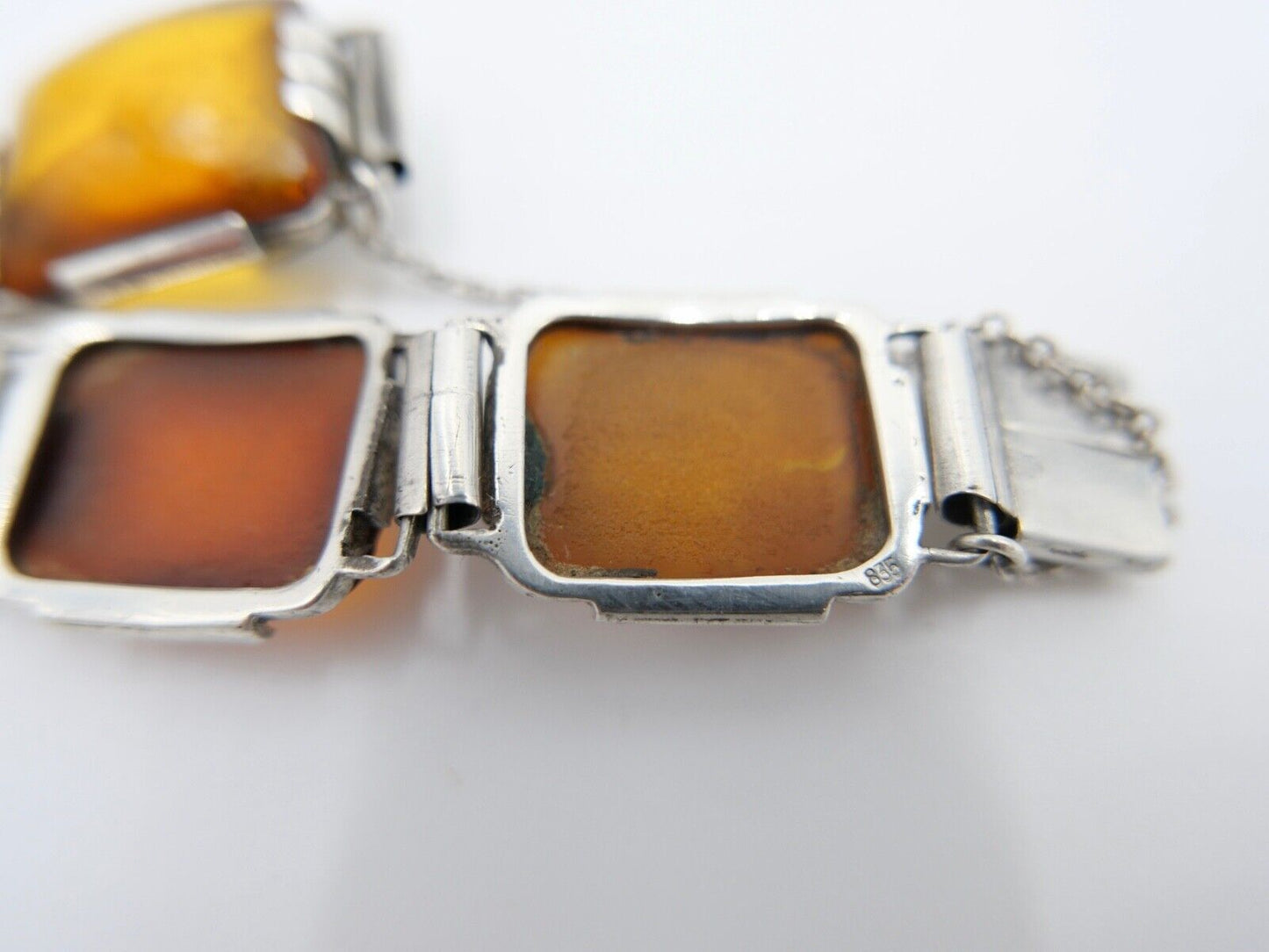 Butterscotch Armband Bernstein 835 Silber 27,9 gr silver Amber