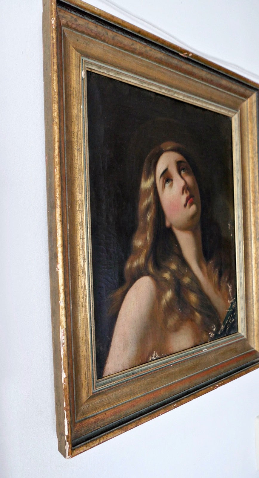antikes altes Ölgemälde 19. Jh. Büßende Maria Magdalena nach Murillo 70x60 cm