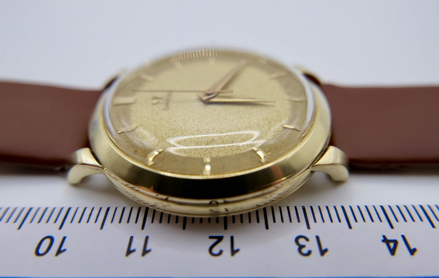 50er Omega Cal. 283 Armbanduhr 14K Gold 585 Handaufzug 37mm Herrenuhr Ref: 2686