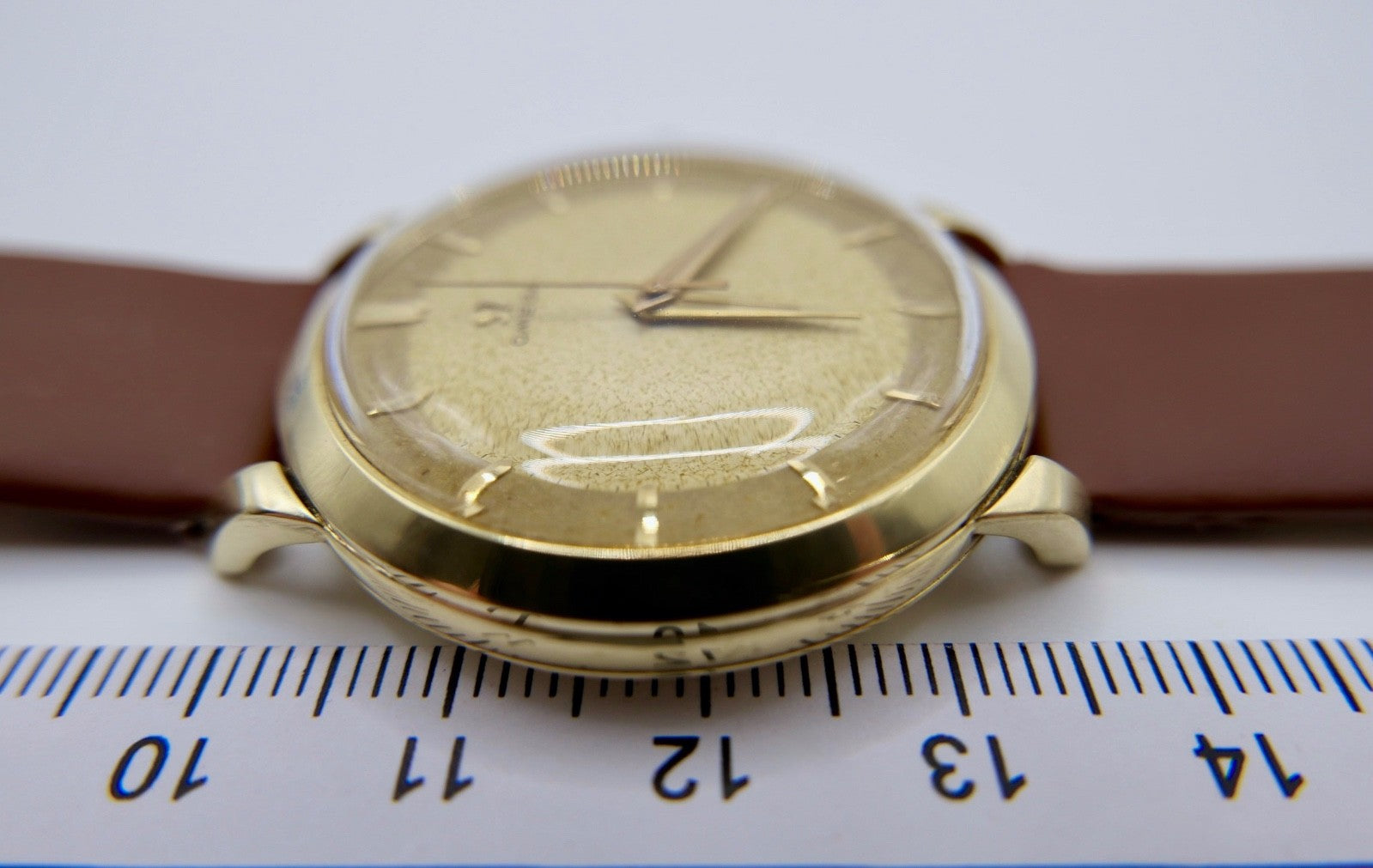 50er Omega Cal. 283 Armbanduhr 14K Gold 585 Handaufzug 37mm Herrenuhr Ref: 2686