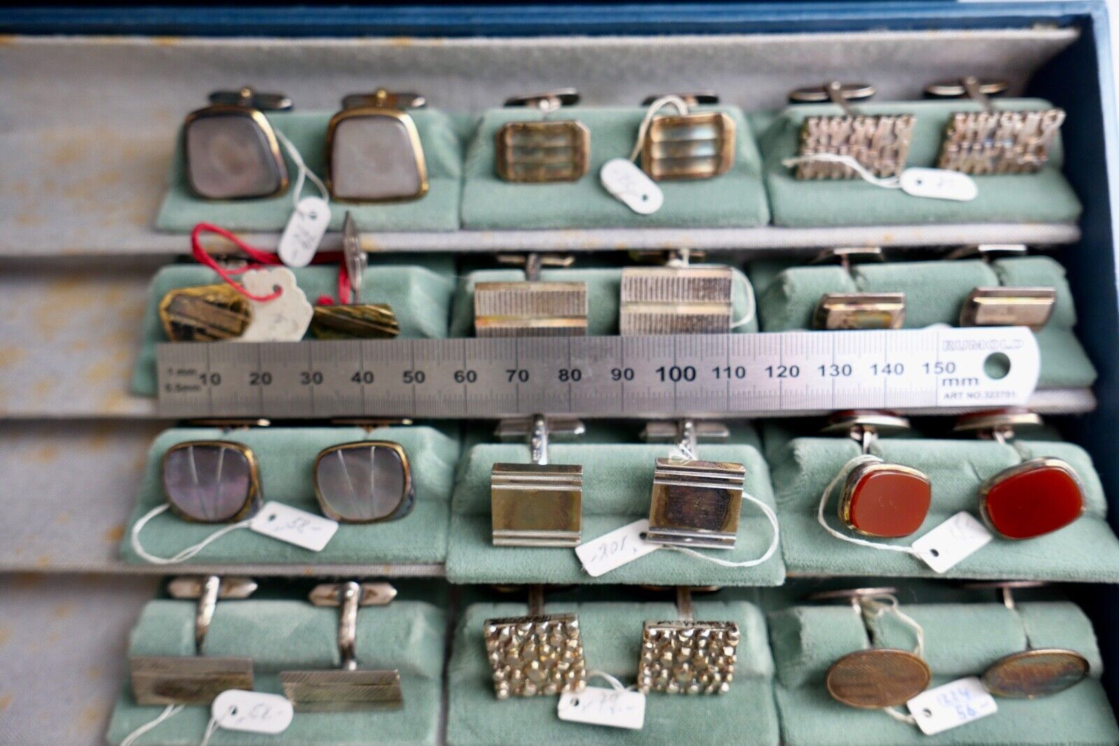 Konvolut SILBER & VERGOLDET Manschettenknöpfe Juwelierauflösung NEU 32 Stück - Antikhandel-Stuttgart