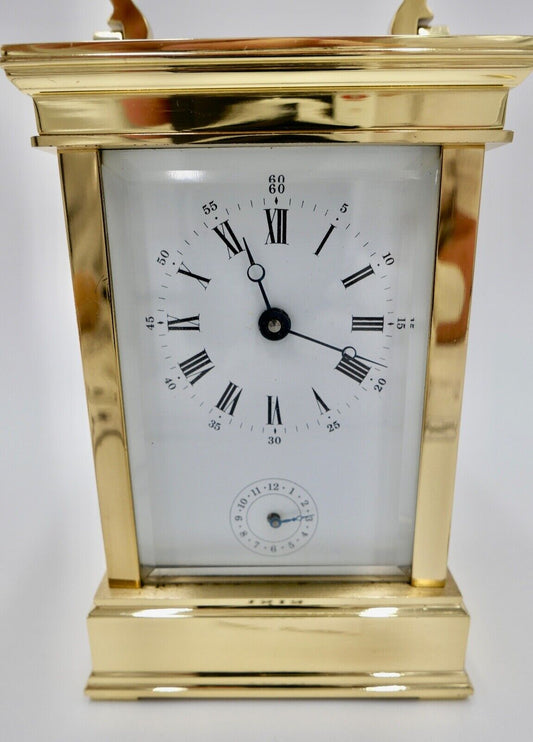 L’Epée 1839 Reiseuhr Tischuhr Frankreich 80-90er Jahre Messing mit Wecker