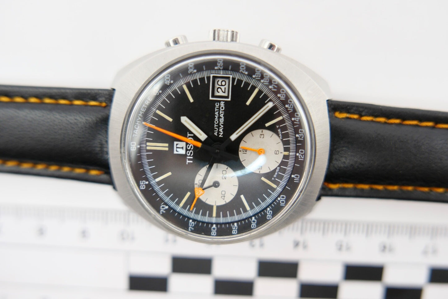 TISSOT 45501 Chronograph 39mm Herren Cal. 2170 Armbanduhr Panda ZB Lederarmband