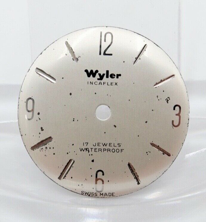 selten WYLER Incaflex Zifferblatt Ø 23 mm vintage rar Waterproof 17 Jewels