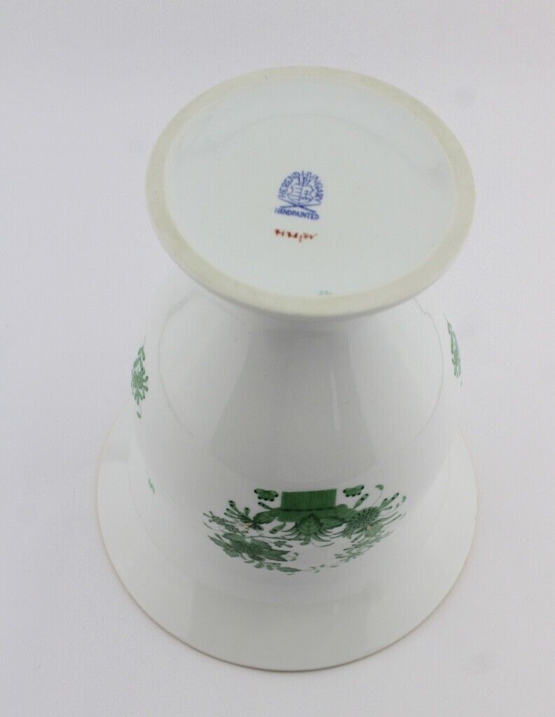 Herend Hungary Porzellan Vase 7178  " Indischer Blumenkorb " Grün 20 cm 