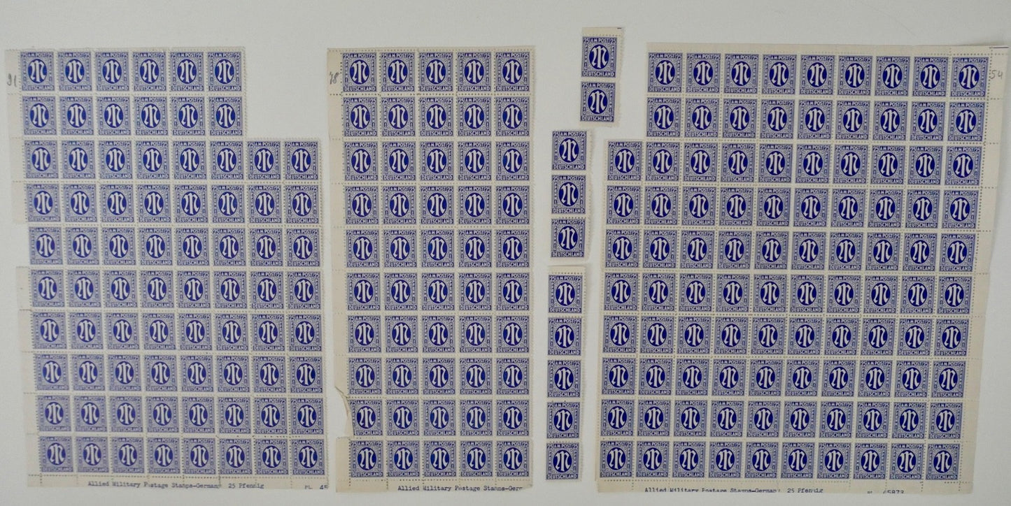 Großes Konvolut AM Post Postfisch Deutschland Briefmarken Bogen Bogenteile 1945