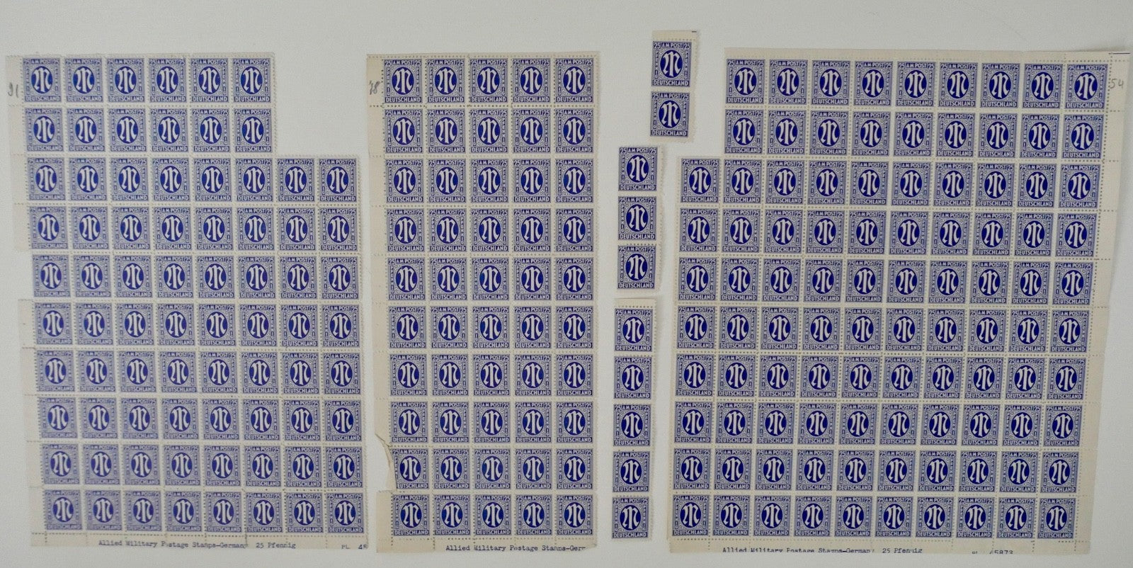 Großes Konvolut AM Post Postfisch Deutschland Briefmarken Bogen Bogenteile 1945