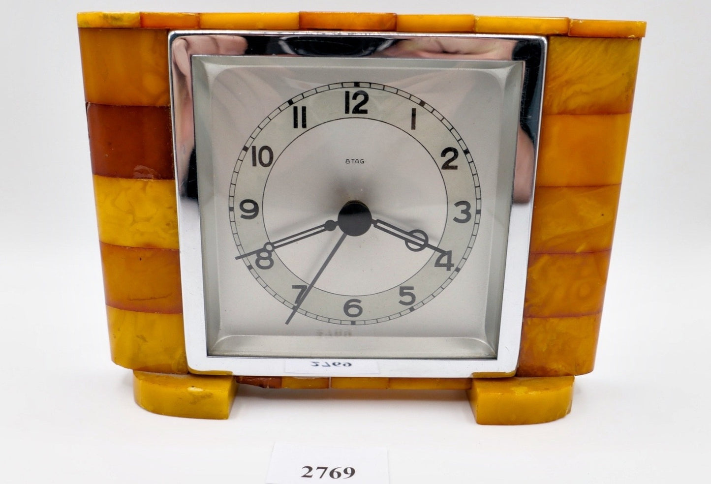 8 Tag Tischuhr SBM  Staatliche Bernstein-Manufaktur Königsberg butterscotch