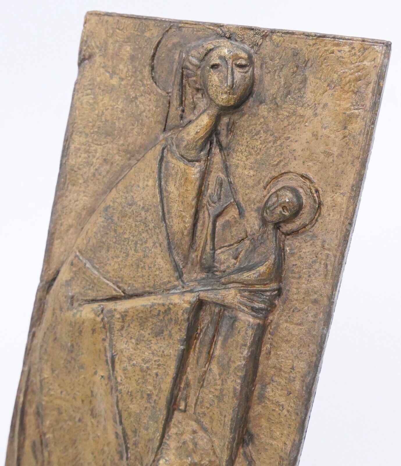 patiniert Madonna mit Kind Bronzeguss Prof. Erwin Huber / Graz 1929-2006