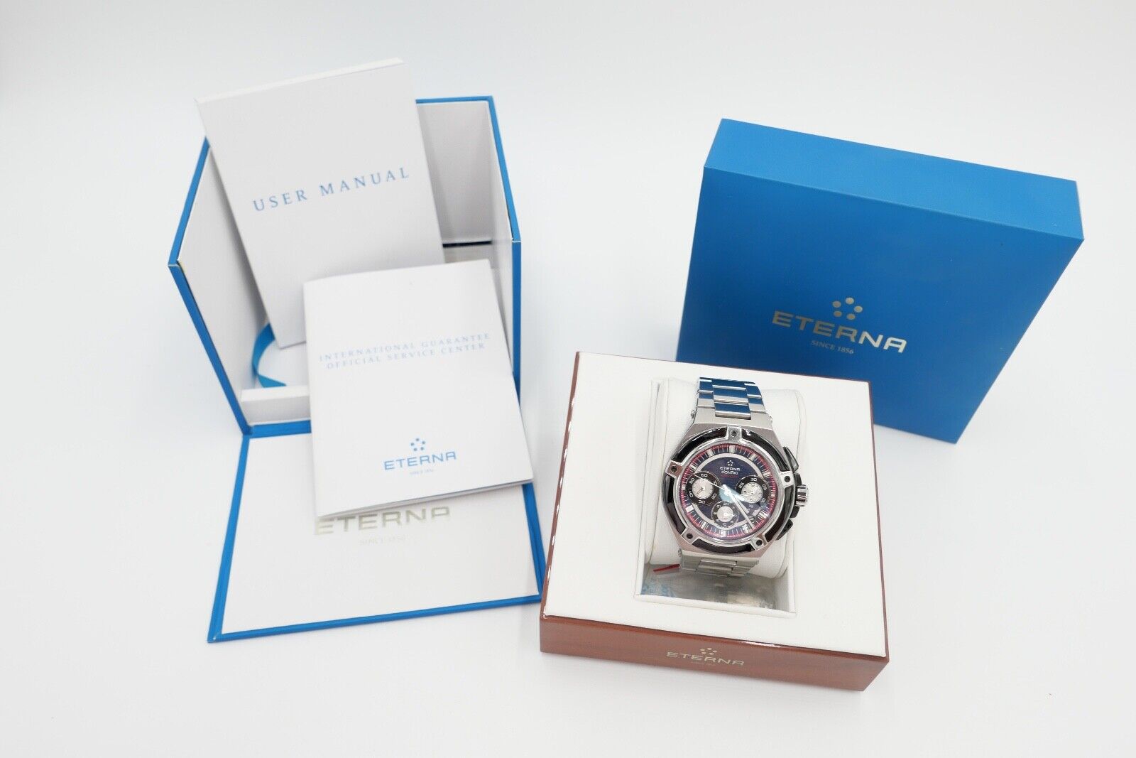 Eterna Royal KonTiki Chronograph GMT 45mm 7760.00 aus 2019 Edelstahl FULL SET