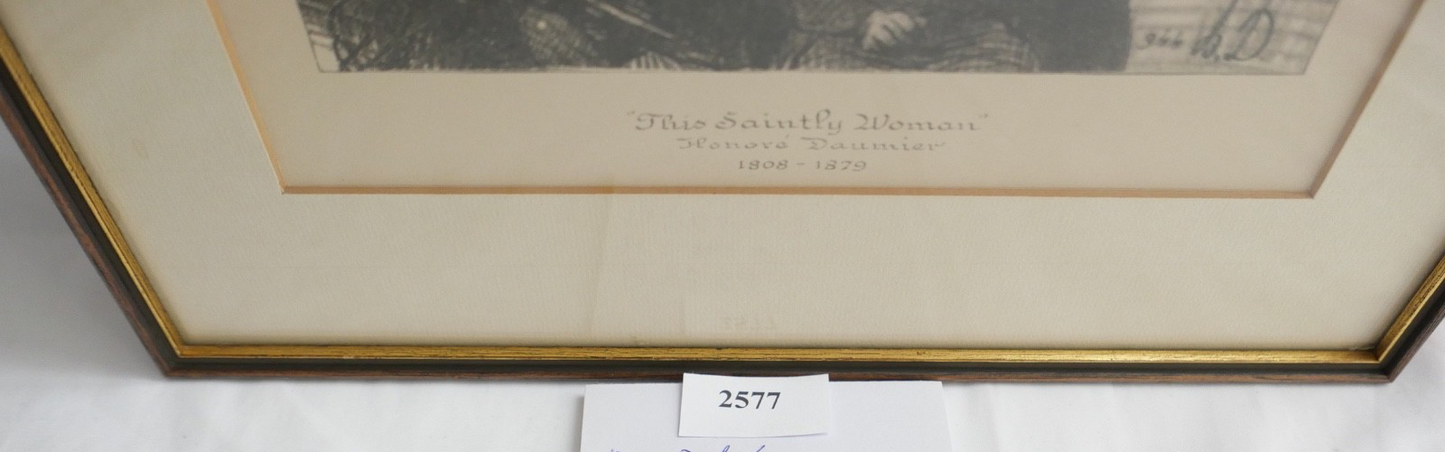 Honoré Daumier Lithographie This Saintly Woman 1846 gerahmt