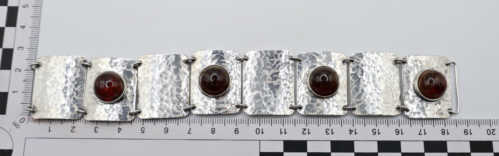 70er Vintage Armband Silber 925 Bernstein Adolf Regelmann gehämmert Handarbeit