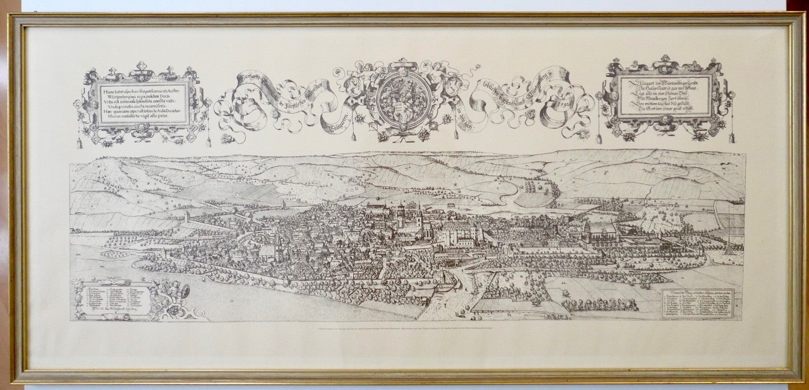 STUTTGART 1592 Jonathan Sauter Historische Stadtansicht Reproduktion aus 1934