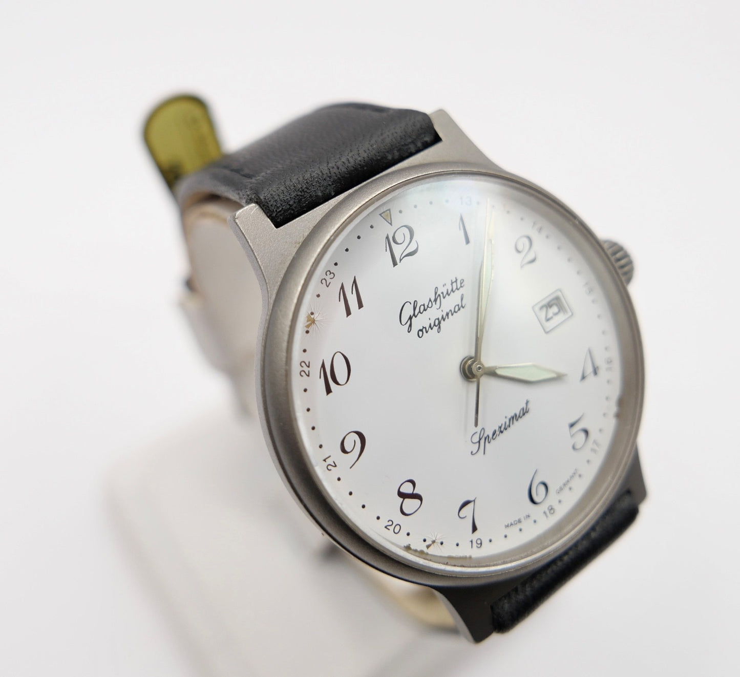 90er Glashütte Spezimat Cal. 10-30 Herrenuhr Automatik weißes Zifferblatt