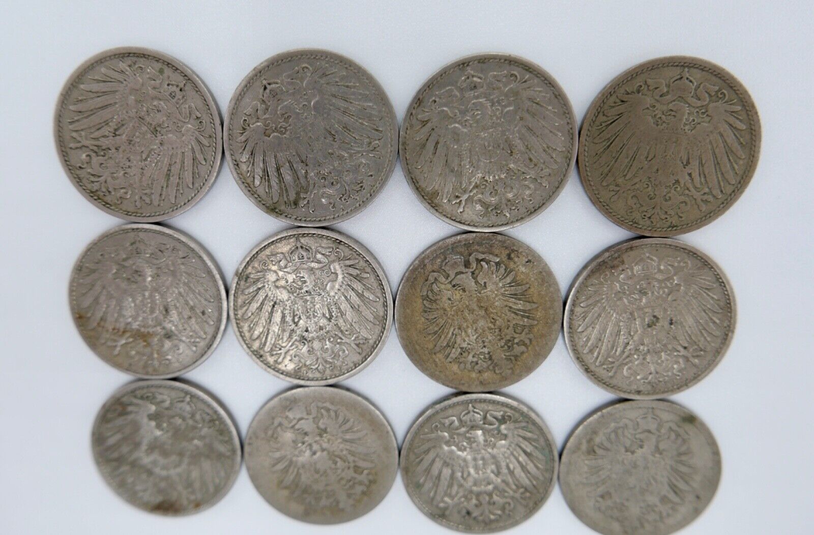 16x 10 Reichspfennig  1875 1876 1896-1913 Jäger J. 4 & 13