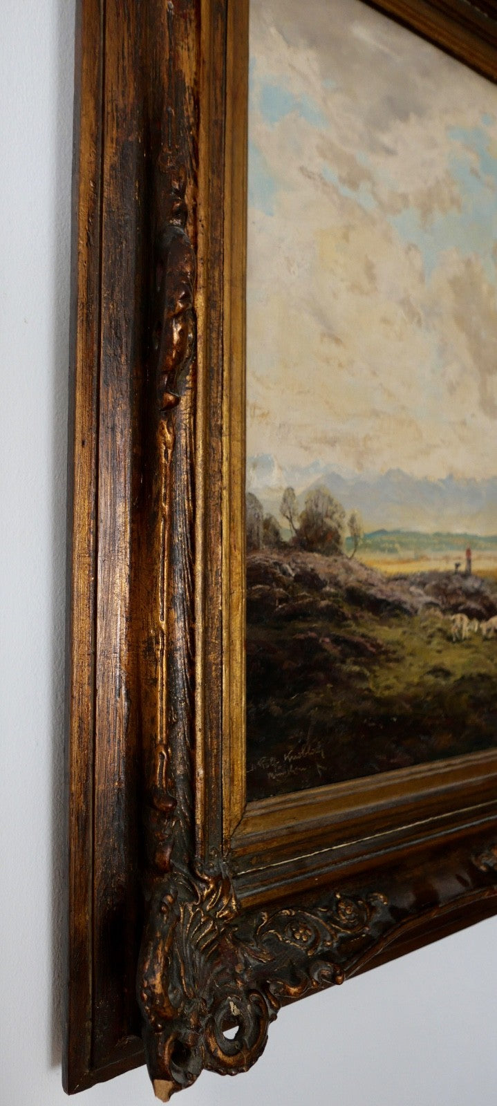 großes Ölgemälde auf Leinwand JOSEPH ROLF KNOBLOCH München 106x86 cm Landschaft