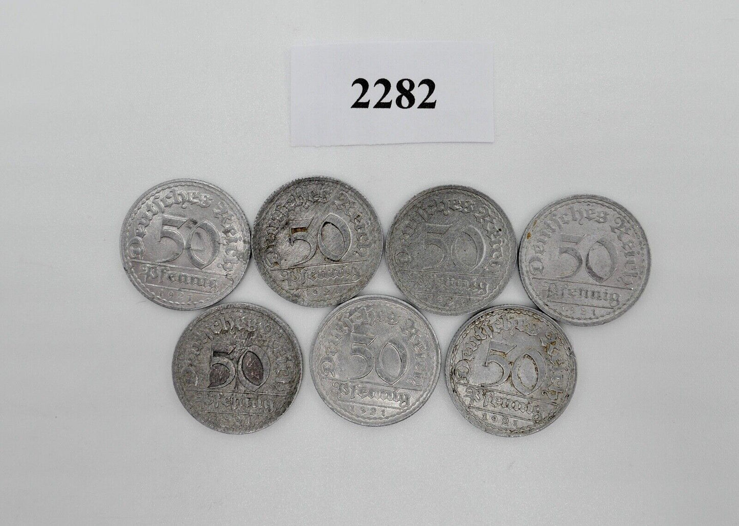 7x 50 Pfennig 1921 Jäger J.301 ss-vz Weimarer Republik