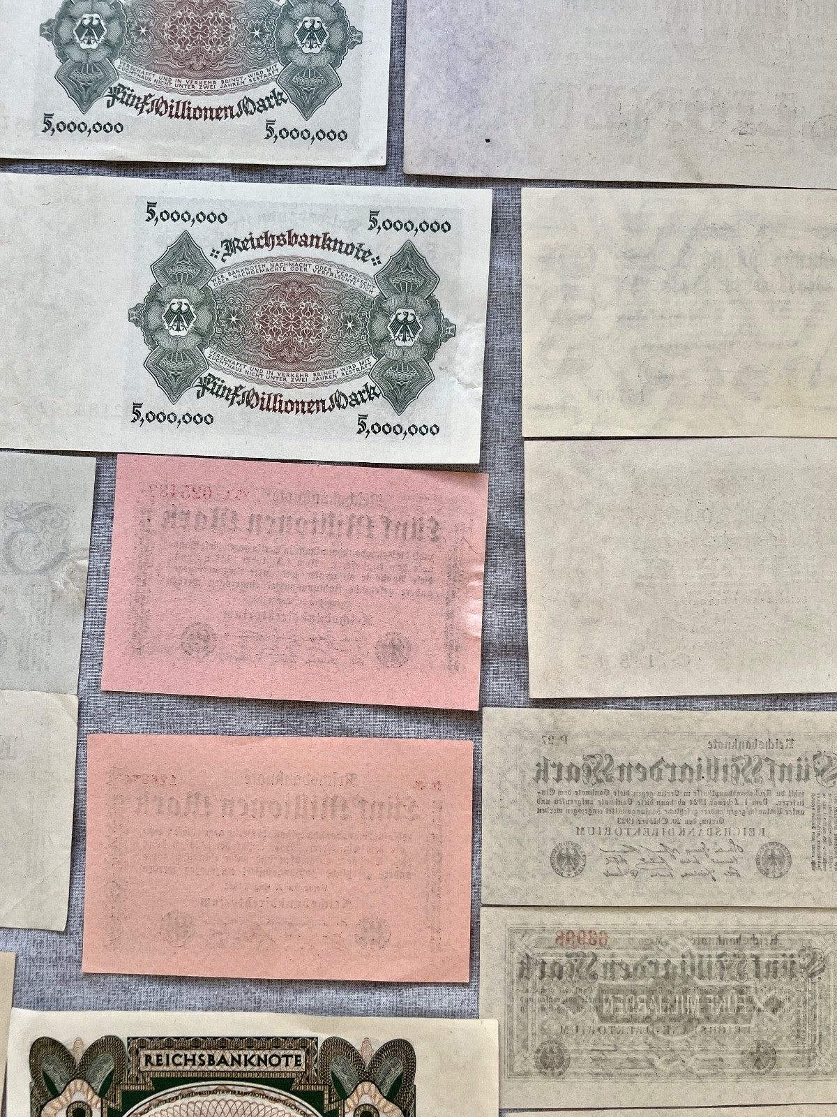 Posten 37x Inflation Geldscheine Banknoten Mio Mrd Mark UNC dt. Reich Ro. 111c