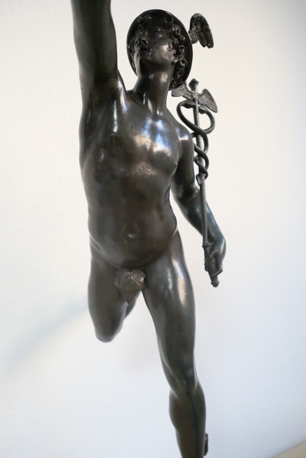 Große Bronze Statue 79 cm HERMES DER GÖTTERBOTE 6,4 Kg