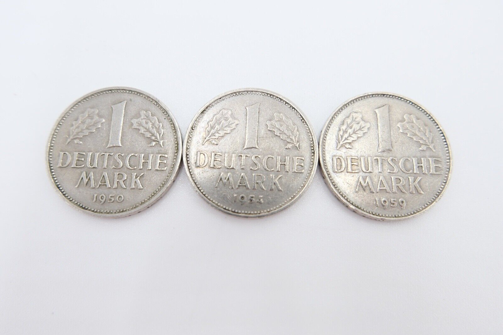 3x 1 DM Deutsche Mark ss - vz 1950 D 1954 J 1959 G Jäger J.385