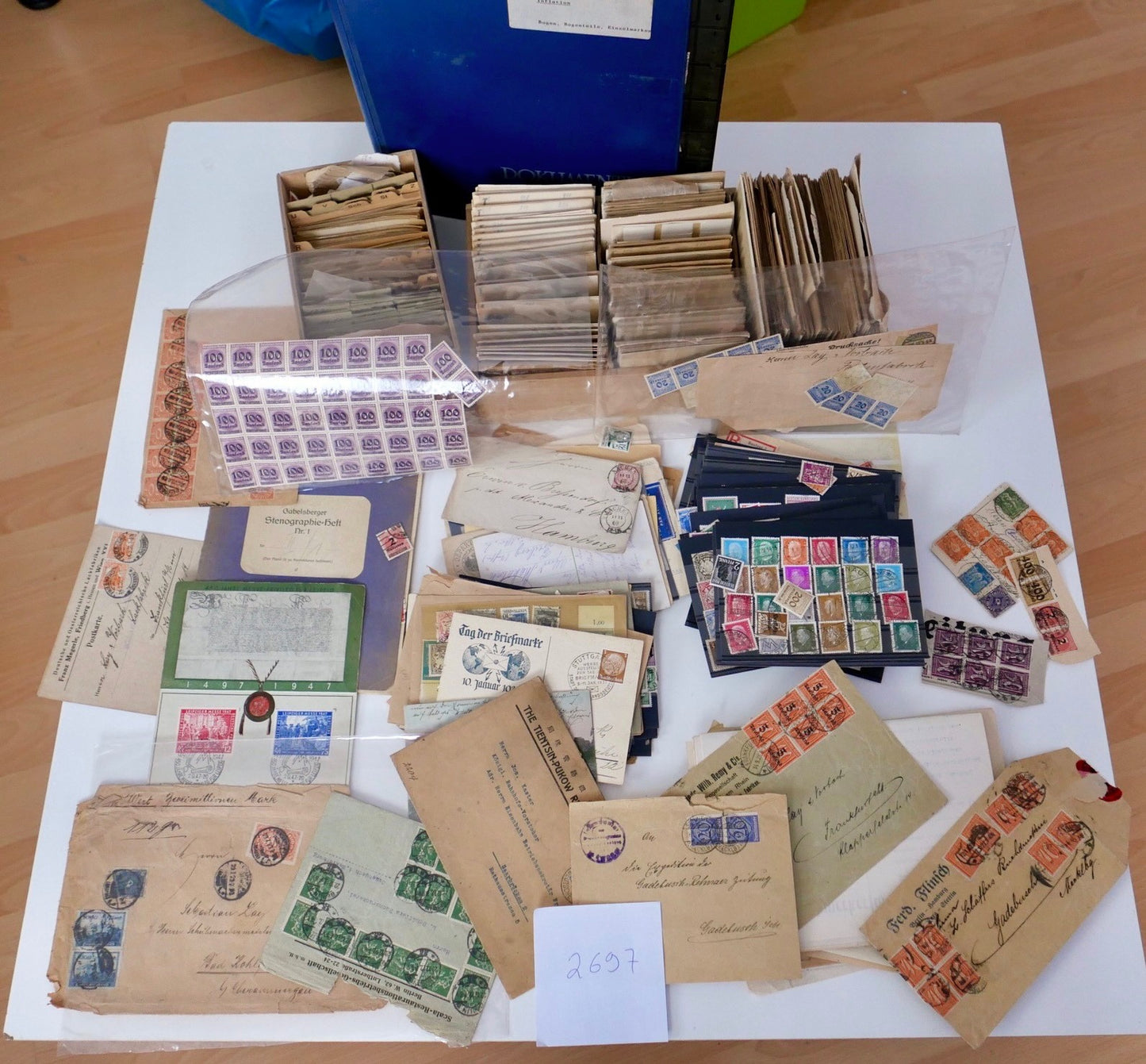 Großes Briefmarken-Konvolut Deutsches Reich Inflation 3. Reich Belege Einheiten