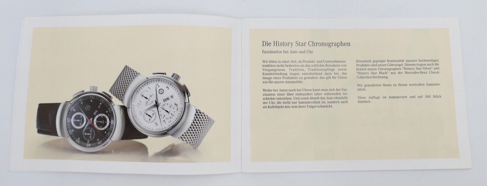 Handbuch Mercedes-Benz History Star Silver Black Chronograph - Antikhandel-Stuttgart