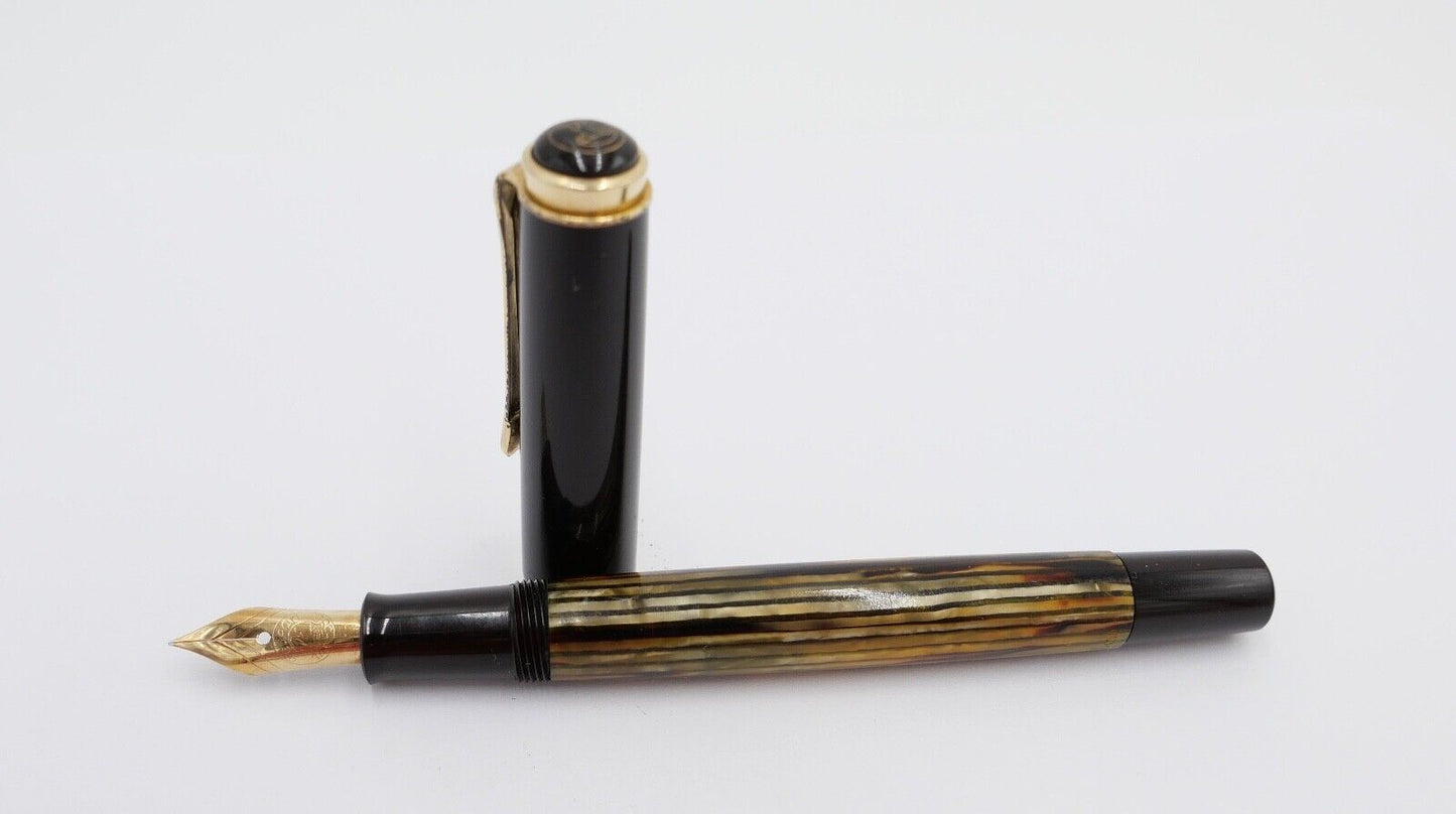 PELIKAN 400 Füller 585 / 14Ct Goldfeder E Kolbenfüller Schildpatt OM