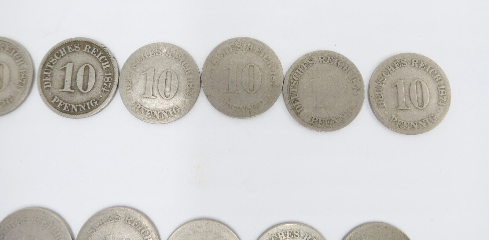 63x 10 Reichspfennig  1873 1875 1876 1888 Jäger J.4 s-ss