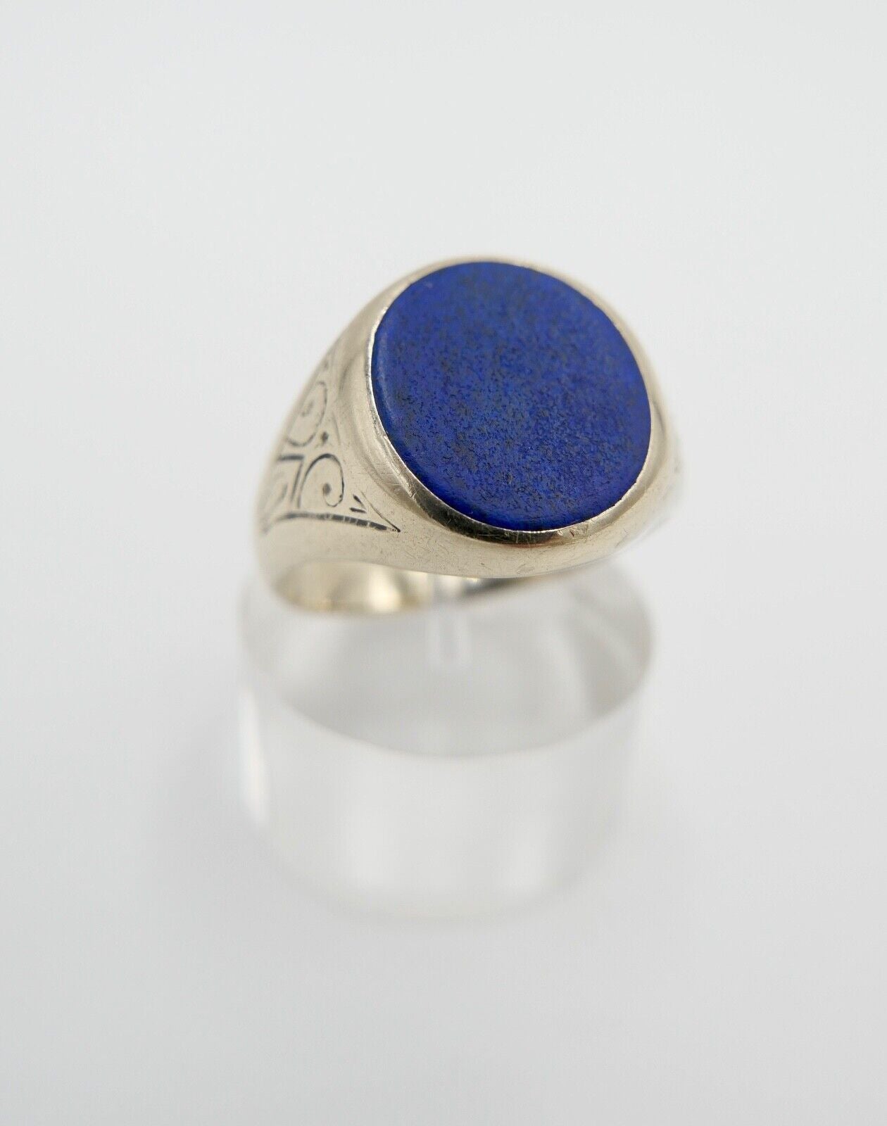 antiker Siegelring Wappenring um 1880 Herrenring Gold 333 8K Lapislazuli Gr. 62