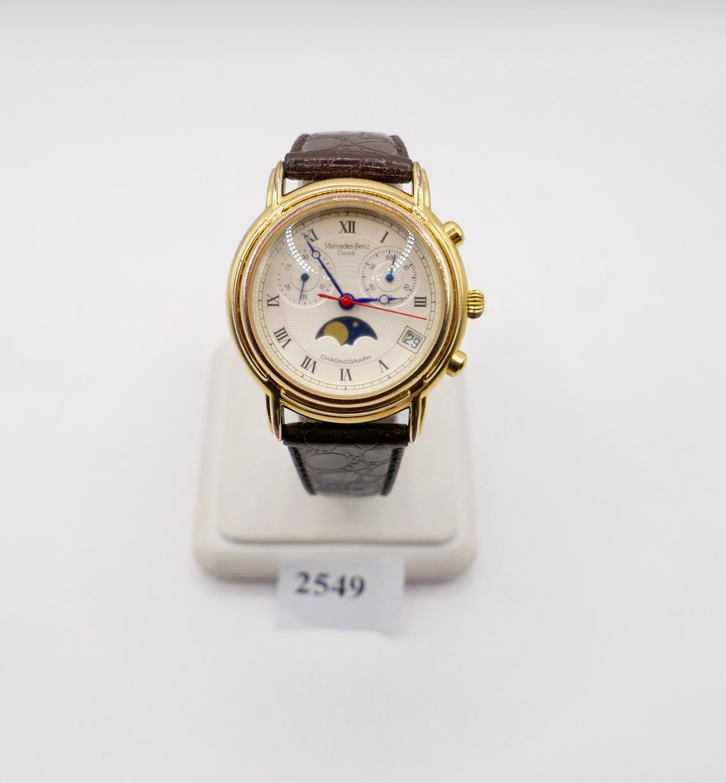 2000er Jahre Mercedes Benz Classic Chronograph Quartz Mondphase 35mm