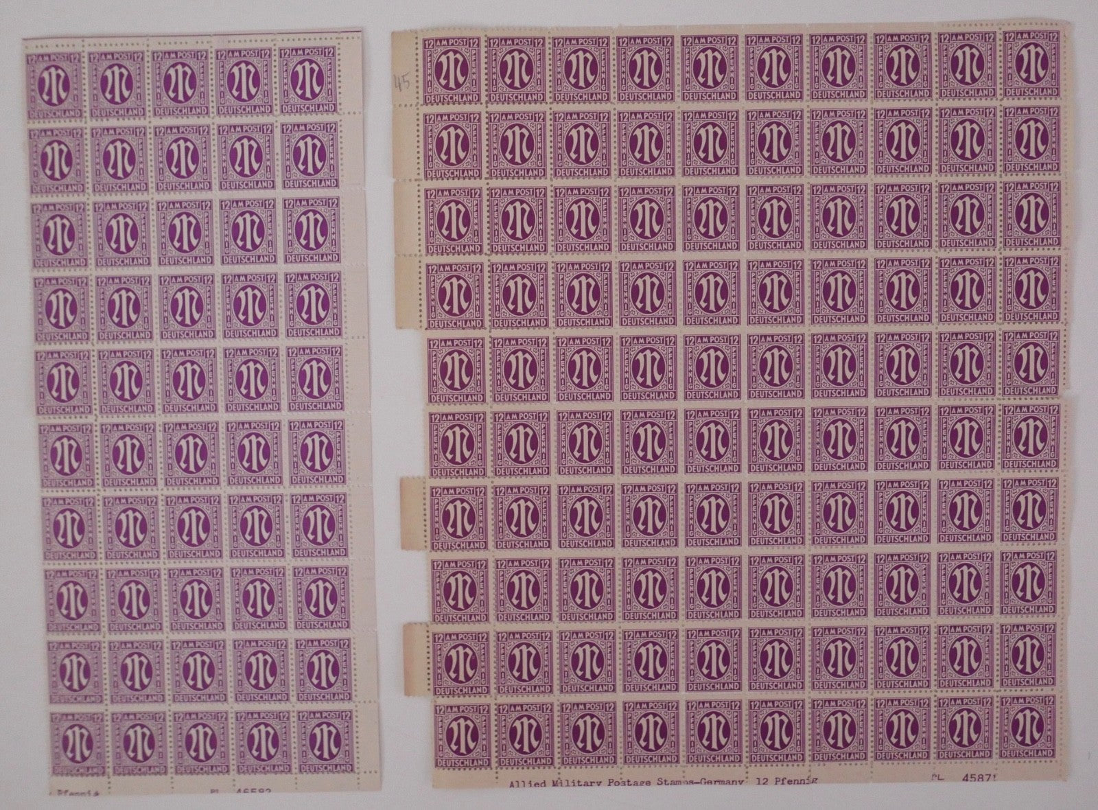 Großes Konvolut AM Post Postfisch Deutschland Briefmarken Bogen Bogenteile 1945