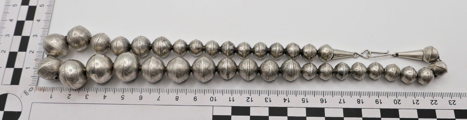 Vintage Navajo Perlen Silberkette Kugel 925 Sterling Bead Necklace Indianer