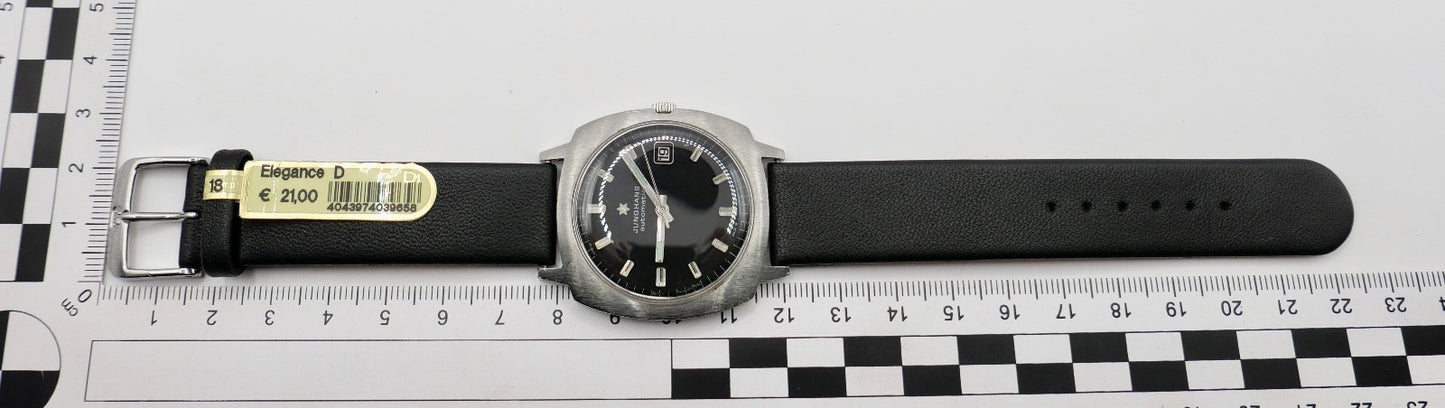 1970er Junghans Automatic Herrenuhr Cal. Eta 2472 schwarzes Zifferblatt