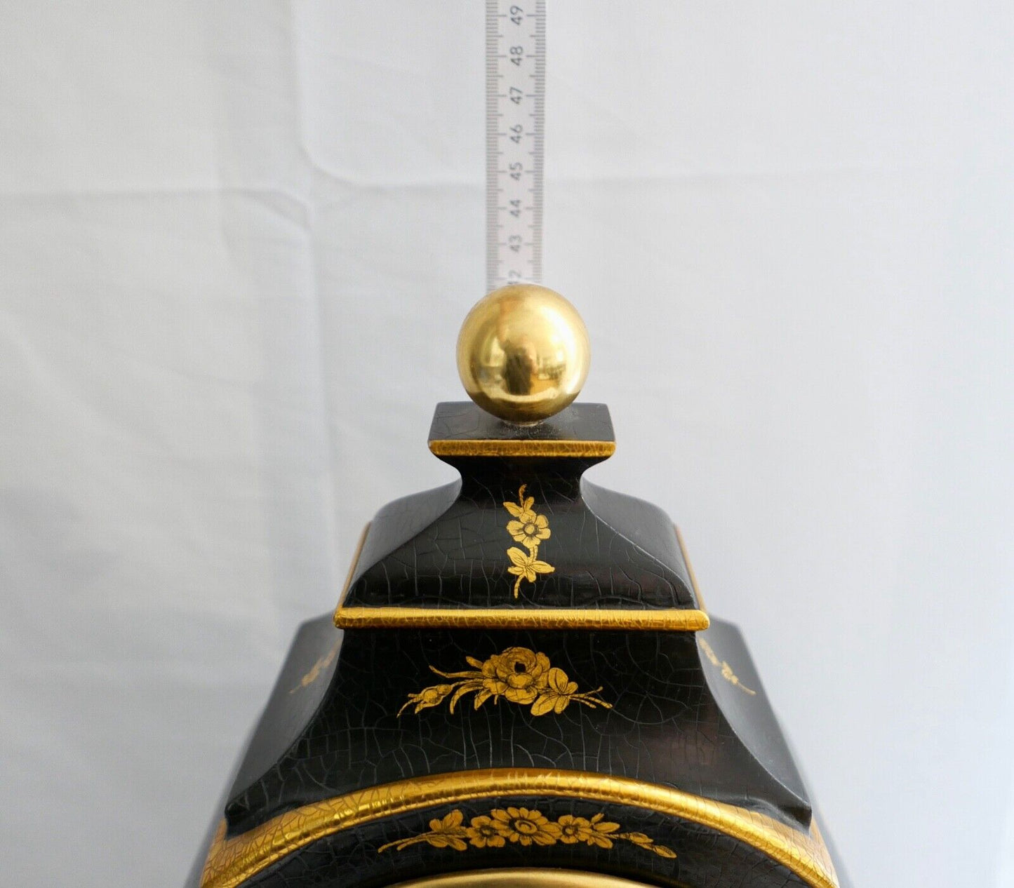 Große Pendule 43cm Tischuhr Kaminuhr La Châtelaine schwarz Gold Stil Louis XVI - Antikhandel-Stuttgart