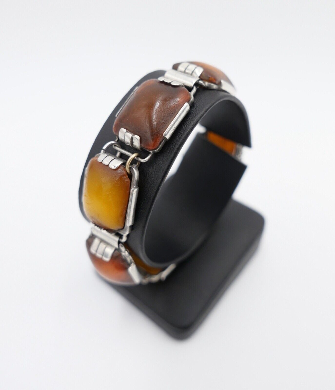 Butterscotch Armband Bernstein 835 Silber 27,9 gr silver Amber